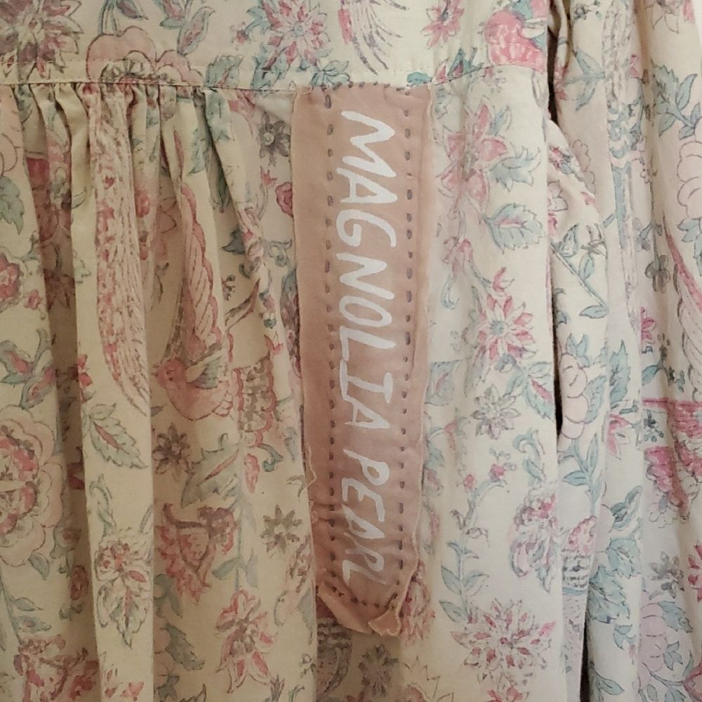 Magnolia Pearl Cotton Tora Shirt/ Dress Pastel Floral One Size - Picture 6 of 13